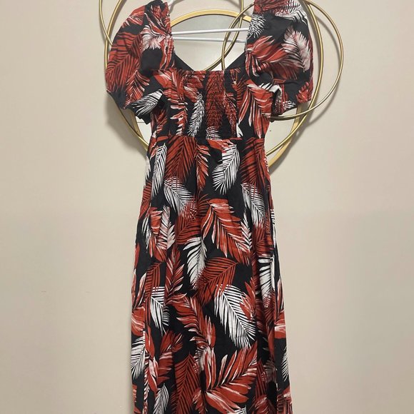 J. Crew Floral Summer Dress, Size 00, Burnt Orange/Black - Picture 2 of 3